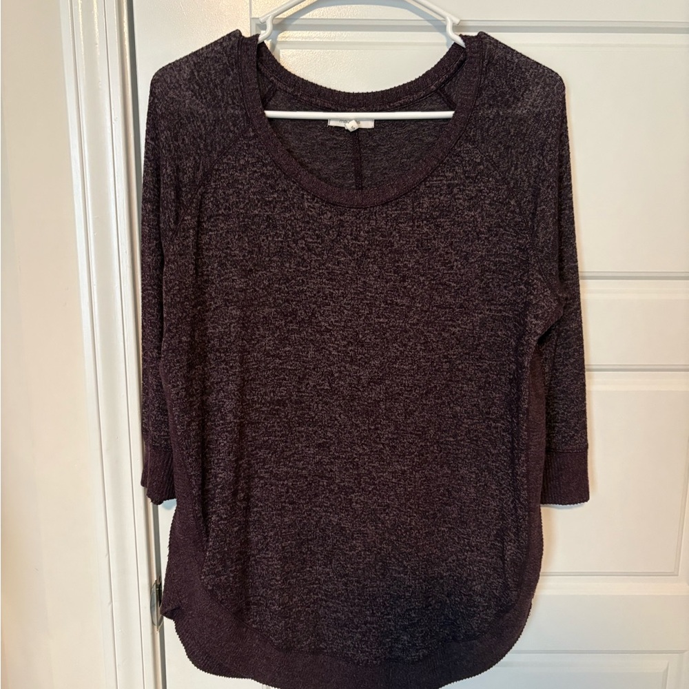 Maurice’s Heather quarter sleeve purple tunic top
